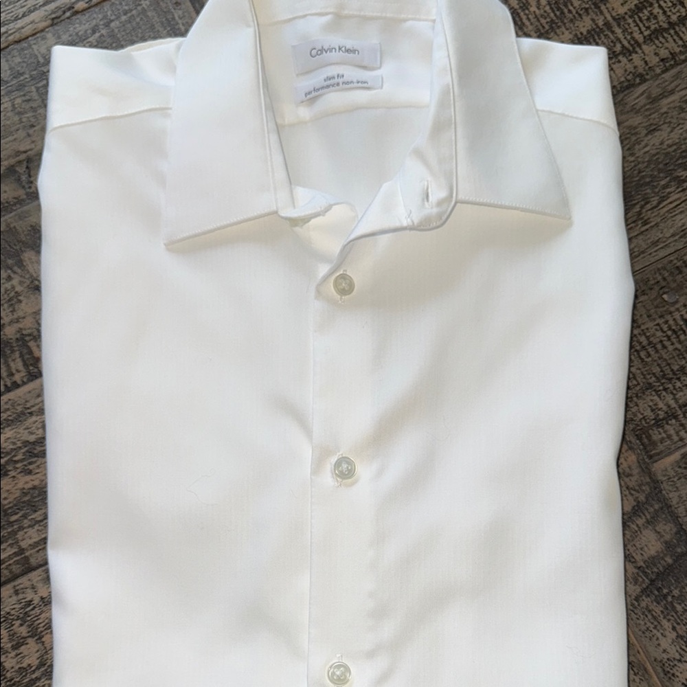 Calvin Klein Men's White Dress Shirt